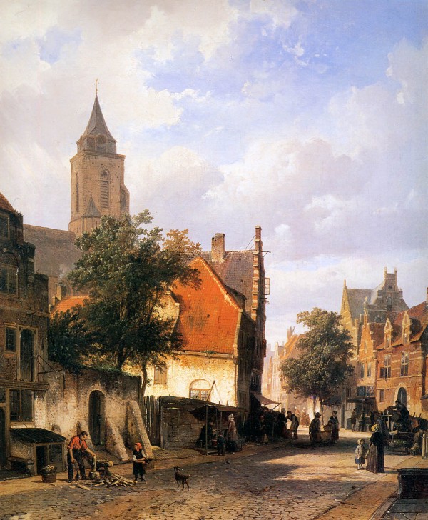 Church in Zaltbommel by Cornelis Springer